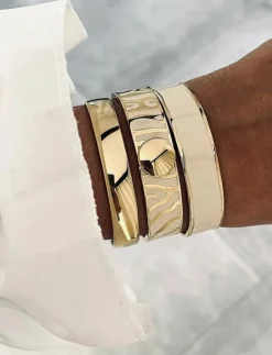 Kvinnor Bud to rose Smycken|Envy Enamel Bangle Brown/Gold - Bangles