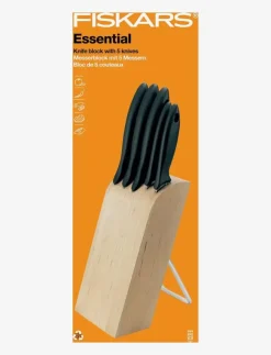 Fiskars Essential knivblock med 5 knivar - Knivblock| Köksknivar & Knivtillbehör