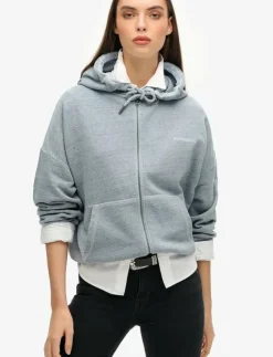 Kvinnor Superdry Sweatshirts|ESSENTIAL LOGO OVERDYED ZH - Huvtröjor