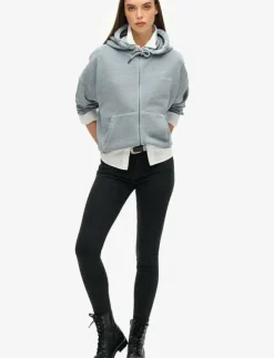 Kvinnor Superdry Sweatshirts|ESSENTIAL LOGO OVERDYED ZH - Huvtröjor