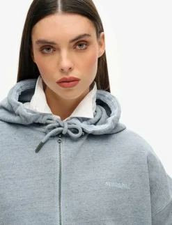 Kvinnor Superdry Sweatshirts|ESSENTIAL LOGO OVERDYED ZH - Huvtröjor