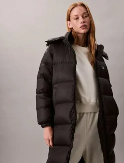 Kvinnor Calvin Klein Jeans Jackor & Kappor|ESSENTIAL MIDWEIGHT LONG PUFFER - Dunkappor