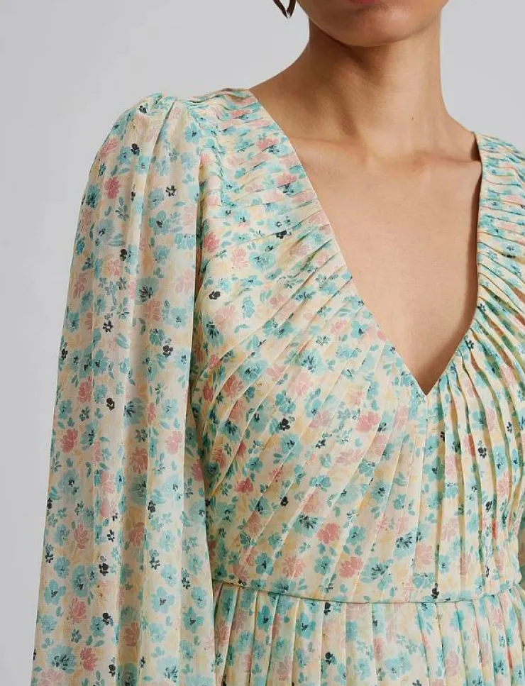 Malina Estelle v-neck chiffon mini dress - Korta klänningar|Kvinnor Klänningar
