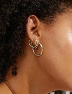 Kvinnor Pilgrim Smycken|EVE hoop earrings 2-in-1 set - Hoops