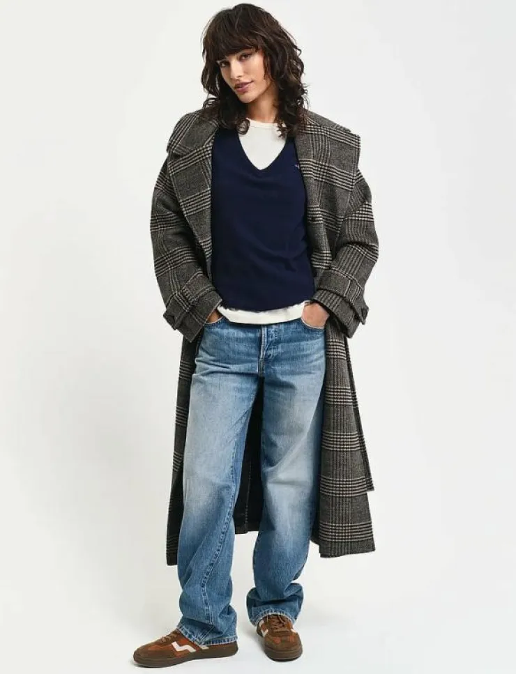 GANT EXTRAFINE LAMBSWOOL BLEND V-NECK - Stickat|Kvinnor Plus Size & Curvy|Stickat