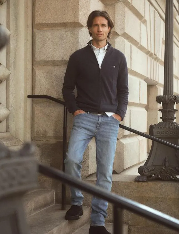 GANT Stickat|EXTRAFINE LAMBSWOOL ZIP CARDIGAN - Full Zip tröjor