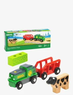 Barn BRIO Leksaksfordon & Bilar|Farm Battery Train - Tåg