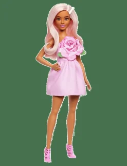 Barn Barbie Dockor & Tillbehör|Fashionistas Doll #238 in Strapless Rose Dress, Pink Hair with Barrette Accessory - Dockor