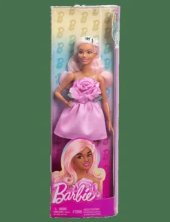 Barn Barbie Dockor & Tillbehör|Fashionistas Doll #238 in Strapless Rose Dress, Pink Hair with Barrette Accessory - Dockor