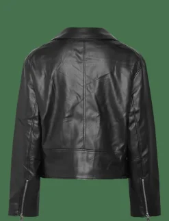Kvinnor Calvin Klein Jeans Jackor & Kappor|FAUX LEATHER MOTO JACKET W/BELT - Skinnjackor