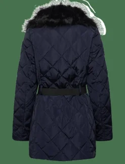 Kvinnor Lauren Ralph Lauren Jackor & Kappor|Faux-Fur-Trim Diamond-Quilted Down Coat - Dun- & vadderade jackor