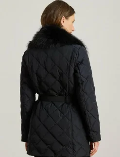 Kvinnor Lauren Ralph Lauren Jackor & Kappor|Faux-Fur-Trim Diamond-Quilted Down Coat - Dun- & vadderade jackor