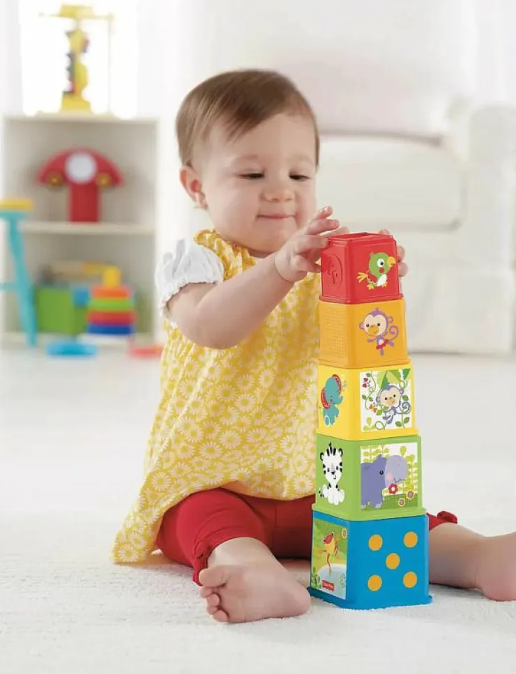 Fisher-Price Stack & Explore Blocks - Stapelbara klossar|Barn Babyleksaker|Babyleksaker