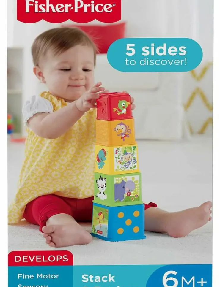 Fisher-Price Stack & Explore Blocks - Stapelbara klossar|Barn Babyleksaker|Babyleksaker
