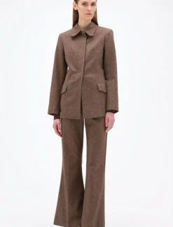 Kvinnor REMAIN Birger Christensen Kavajer|FITTED HERRINGBONE BLAZER - Jackor