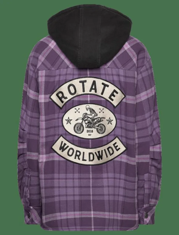Kvinnor ROTATE Birger Christensen Overshirts|Flannel Oversized Shirt - Overshirts