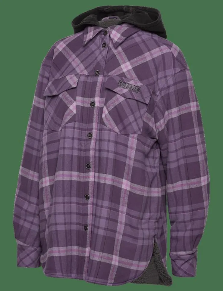 Kvinnor ROTATE Birger Christensen Overshirts|Flannel Oversized Shirt - Overshirts