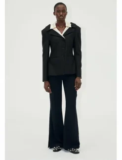 Kvinnor STINE GOYA Byxor|Flared Long Pants, 2273 Crepe - Kostymbyxor