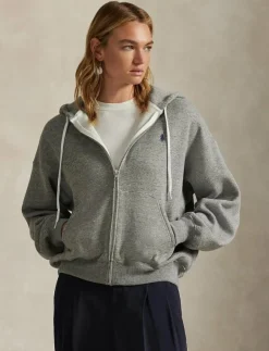 Kvinnor Polo Ralph Lauren Sweatshirts|Fleece Full-Zip Hoodie - Huvtröjor