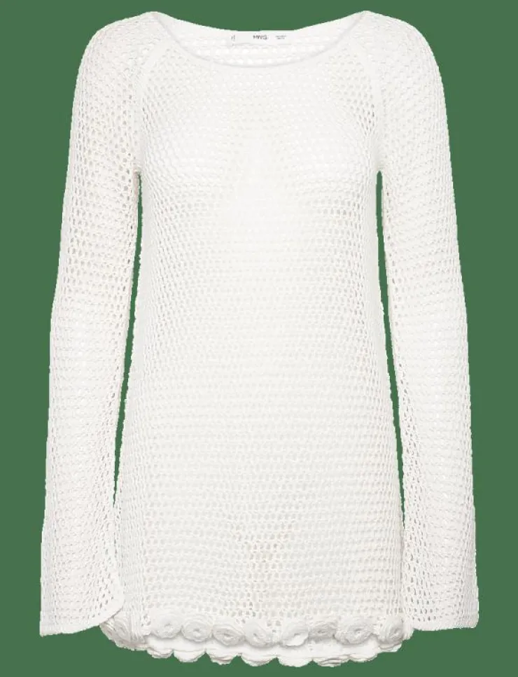 Mango Floral crochet dress - Korta klänningar|Kvinnor Klänningar