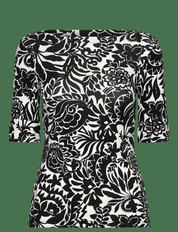 Lauren Ralph Lauren Floral Stretch Cotton Boatneck Tee - T-shirts|Kvinnor T-Shirts & Toppar