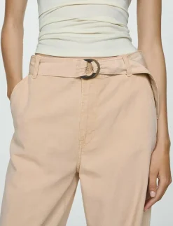 Mango Flowy wideleg trousers with belt - Vida byxor|Kvinnor Byxor