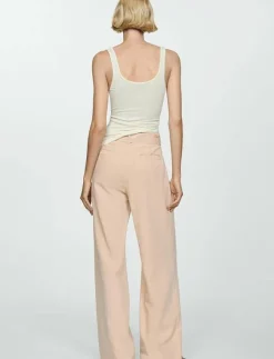 Mango Flowy wideleg trousers with belt - Vida byxor|Kvinnor Byxor
