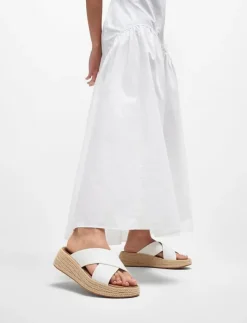 FitFlop F-MODE ESPADRILLE LEATHER FLATFORM CROSS SLIDES - Kilklackar|Kvinnor Espadrillos