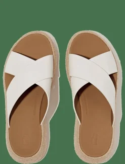 FitFlop F-MODE ESPADRILLE LEATHER FLATFORM CROSS SLIDES - Kilklackar|Kvinnor Espadrillos