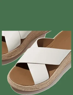 FitFlop F-MODE ESPADRILLE LEATHER FLATFORM CROSS SLIDES - Kilklackar|Kvinnor Espadrillos