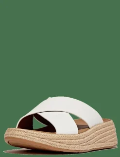 FitFlop F-MODE ESPADRILLE LEATHER FLATFORM CROSS SLIDES - Kilklackar|Kvinnor Espadrillos
