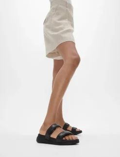 Kvinnor FitFlop Mules & Slip-Ins|F-MODE GO ADJUSTABLE FLATFORM TWO-BAR SLIDES - Platta mules