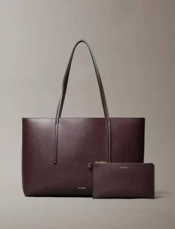 Kvinnor Calvin Klein Shoppingväskor & Totes|FOIL LOGO TOTE W/POUCH - Shoppers