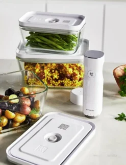 Zwilling Köksförvaring|Fresh & Save, Vakuum box set S/M/L Grå Glas - Köksförvaring