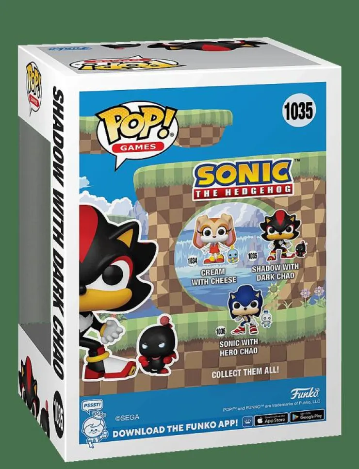Funko POP Vinyl P&B Sonic Shadow w/Chao - Actionfigur|Barn Leksaksset & Leksaksfigurer