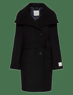 Kvinnor Calvin Klein Plus Size & Curvy|FUNNEL NECK KNEE LENGTH WOOL COA - Ullkappor