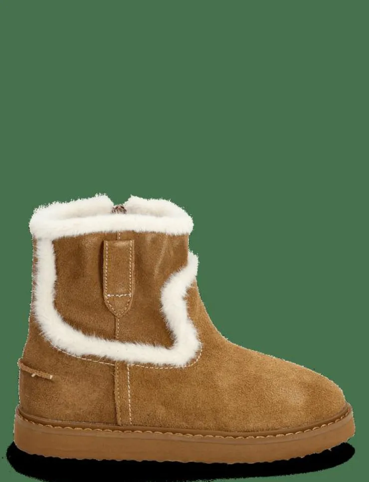 Barn Mango Stövlar & Kängor|Fur-effect suede ankle boots - Vinterstövlar