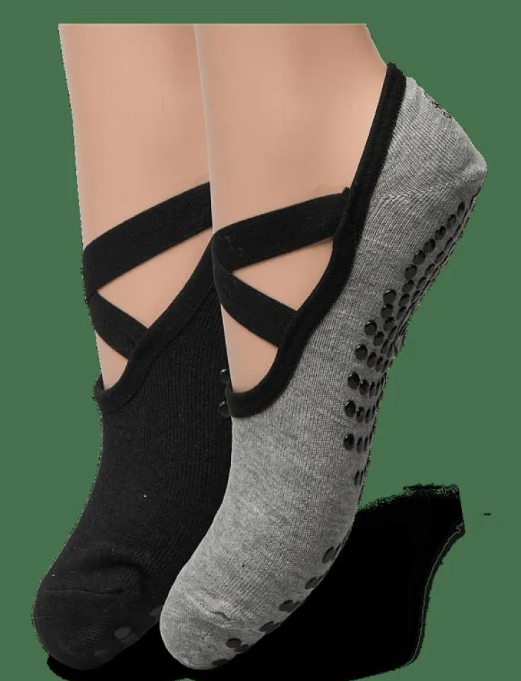 Kvinnor Gaiam Sportutrustning|Sportutrustning|GRIPPY YOGA SOCKS DOVETAIL 2PK - Yogastrumpor