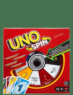 Mattel Games Games UNO Spin Card Game for Kid, Adult & Family Nights, Classic Play with Spinner - Kortspel|Barn Pussel & Spel