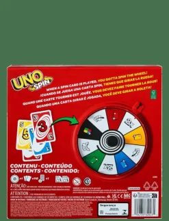 Mattel Games Games UNO Spin Card Game for Kid, Adult & Family Nights, Classic Play with Spinner - Kortspel|Barn Pussel & Spel