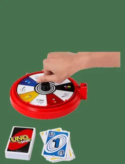 Mattel Games Games UNO Spin Card Game for Kid, Adult & Family Nights, Classic Play with Spinner - Kortspel|Barn Pussel & Spel