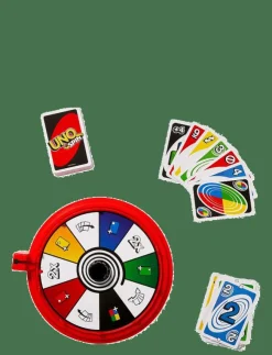 Mattel Games Games UNO Spin Card Game for Kid, Adult & Family Nights, Classic Play with Spinner - Kortspel|Barn Pussel & Spel