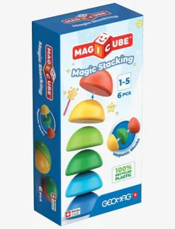 Geomag MAGICUBE MAGIC STACKING 6 PCS - Stapelbara klossar|Barn Babyleksaker|Babyleksaker