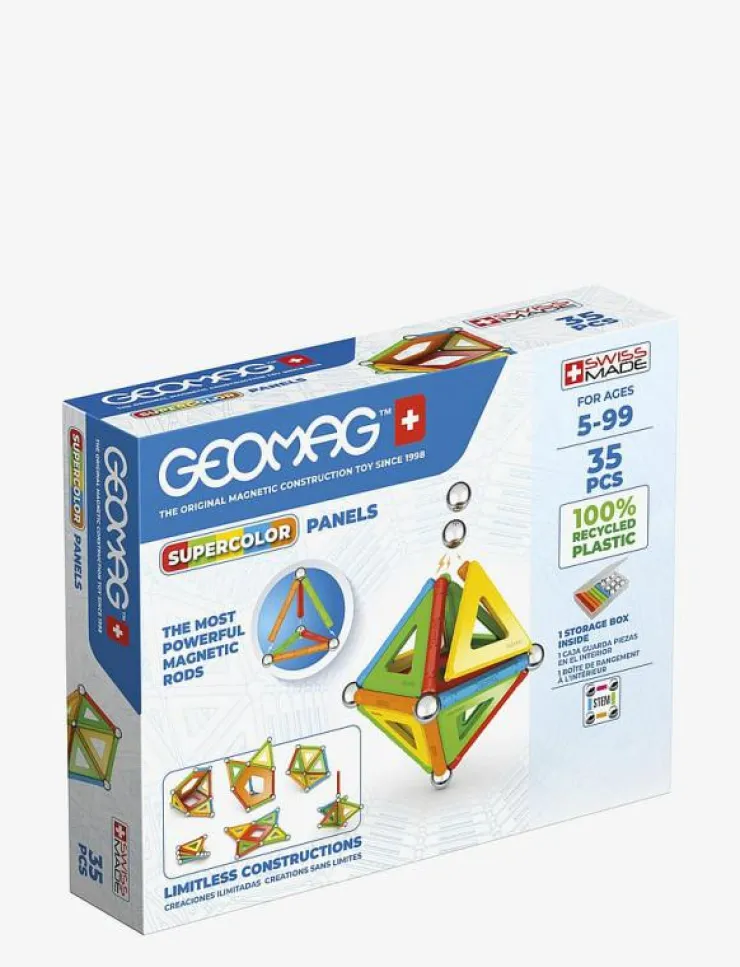 Barn Geomag Klossar & Byggsatser|Supercolor Panels Recycled 35 Pcs - Byggsats