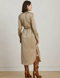 Kvinnor Lauren Ralph Lauren Klänningar|Geo-Print Satin Charmeuse Shirtdress - Midiklänningar