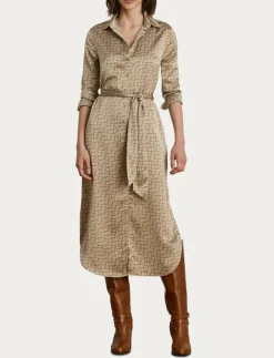 Kvinnor Lauren Ralph Lauren Klänningar|Geo-Print Satin Charmeuse Shirtdress - Midiklänningar