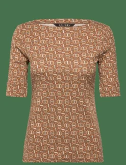 Lauren Ralph Lauren Geo-Print Stretch Cotton Boatneck Tee - T-shirts|Kvinnor T-Shirts & Toppar