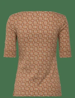 Lauren Ralph Lauren Geo-Print Stretch Cotton Boatneck Tee - T-shirts|Kvinnor T-Shirts & Toppar