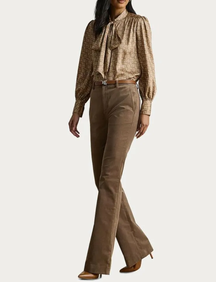 Kvinnor Lauren Ralph Lauren Blusar & Skjortor|Geo-Print Twill Tie-Neck Blouse - Långärmade blusar