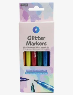 Sense GLITTER FIBERPENNOR 6-P - Färgpennor|Barn Rita & Pyssla